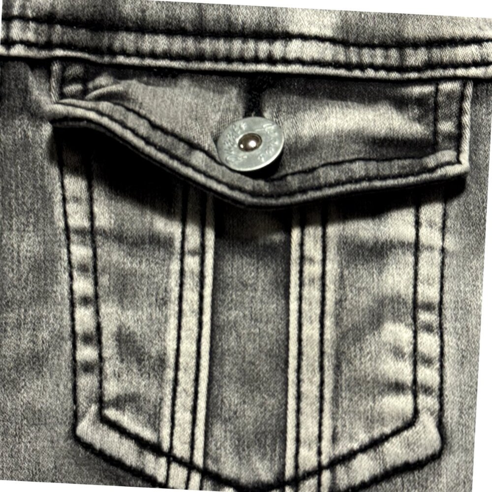 Women Gray Denim Jacket Size L - Picture 4 of 5